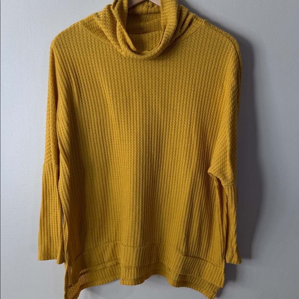 Elegant Mustard Cowl Neck Sweater